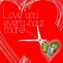 Love you every hour more - Zegar z Twoim zdjęciem